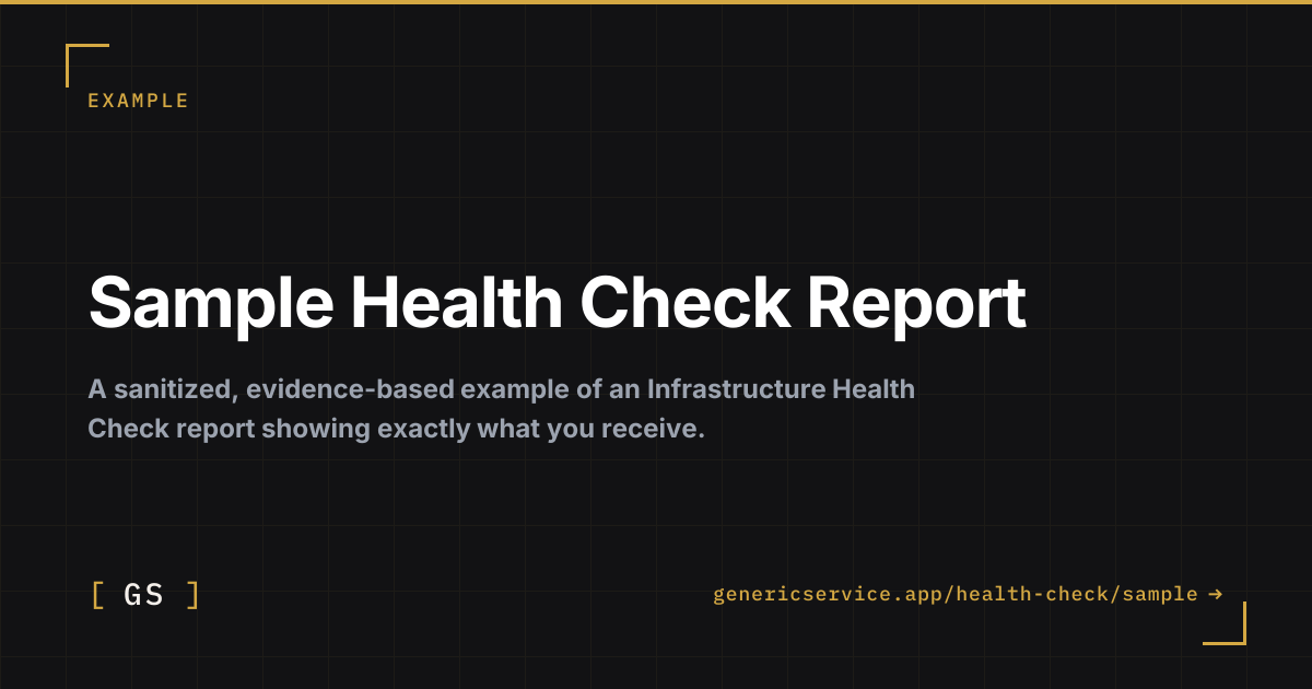 Sample Health Check Report — Generic Service